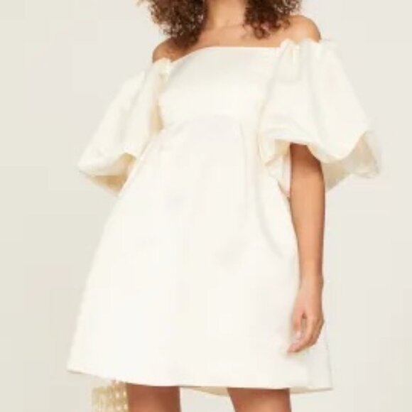 Peter Som Elegant Off-Shoulder White Dress Size 2 - Picture 2 of 12